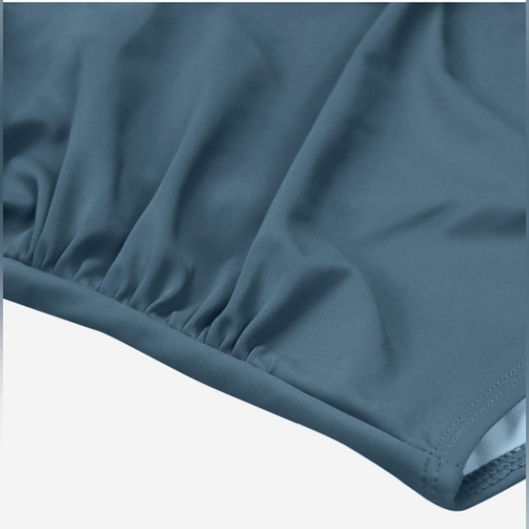 Eomenie Tummy Control Blue Striped Womens Large One Piece Sexy Cutout Swimsuit - Picture 5 of 12